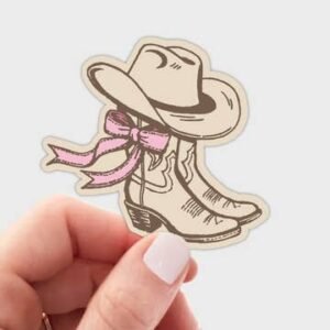 Coquette Boots Sticker - cowgirl, west, girl, girly, bow