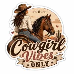 Cowgirl Vibes Only Sticker - horse, riding, west, western